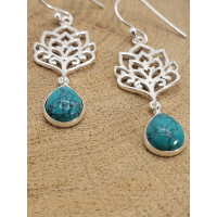 Echt zilveren oorbellen met Torkoois hanger